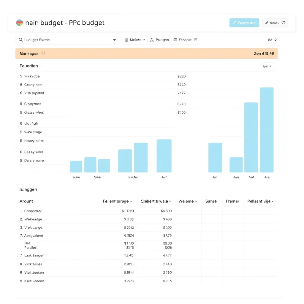 Screenshot van onze budgetplanner met grafieken en tabellen